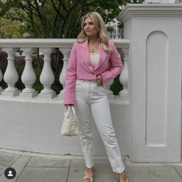 Zara Crop Blazer Light Pink Barbie Bloggers Favourite M - Picture 16 of 16